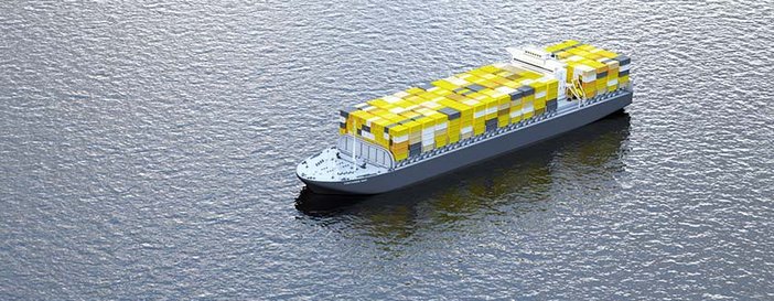 Containerschiff auf dem Meer