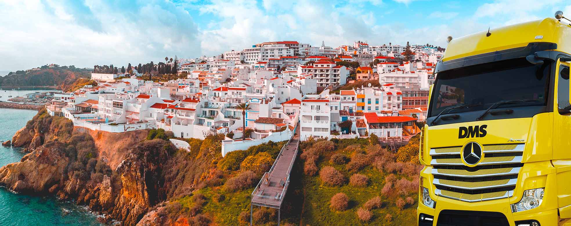 Panorama Albufeira mit LKW