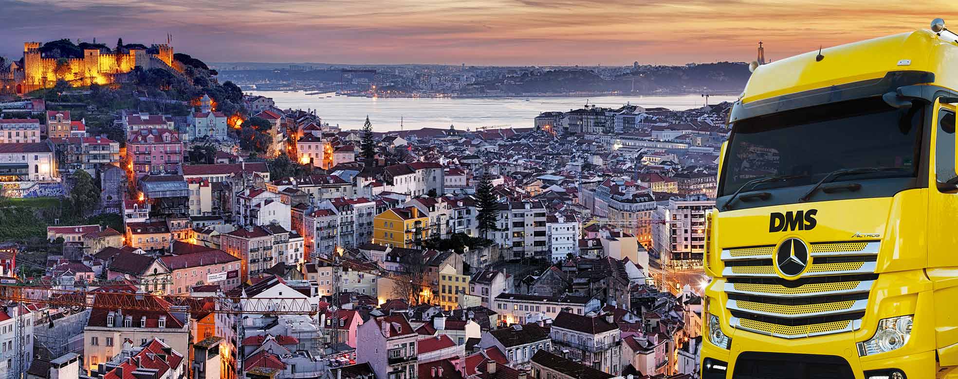 Panorama Lissabon mit LKW